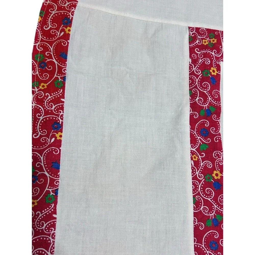 Vtg Handmade Quilt Top Hemmed Edge Primary Colors Pattern Geometric Multicolor
